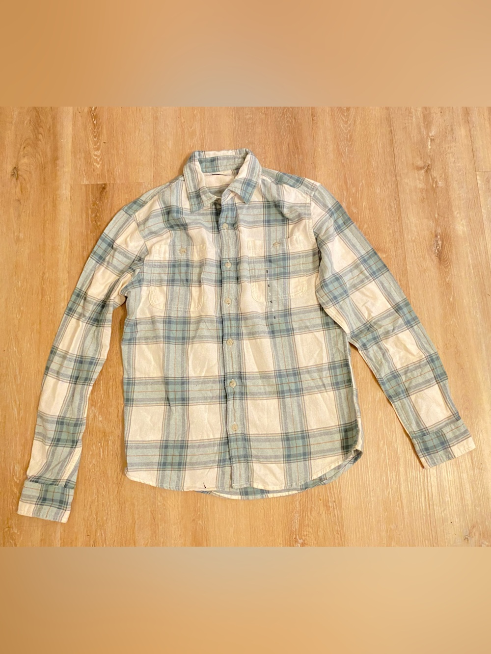 Sonoma Light Blue & White Plaid Button-Down Shirt